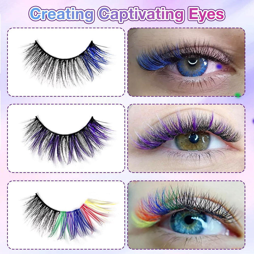 MUIIGOOD green 14mm colorful cluster lashes for enhanced everyday color.