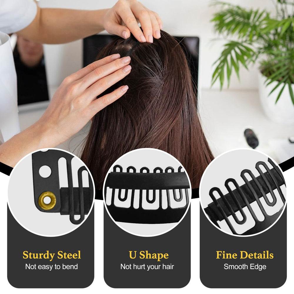 MUIIGOOD silicone bar clip protecting scalp during attachment.
