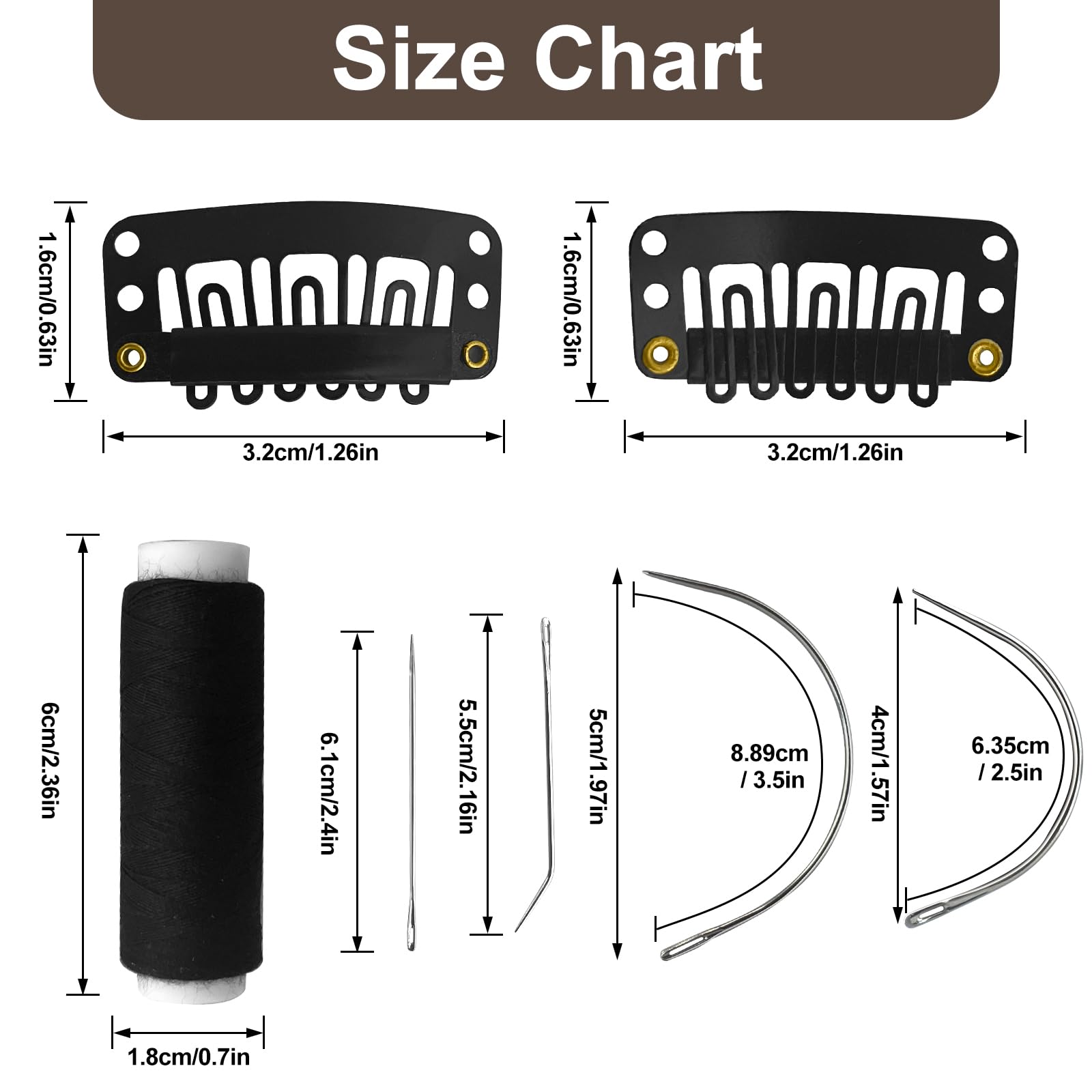 MUIIGOOD U-shape snap clips for wigs with strong grip.