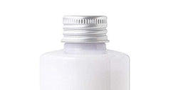 MUJI milky lotion texture close-up emphasizing smooth, non-irritating care.