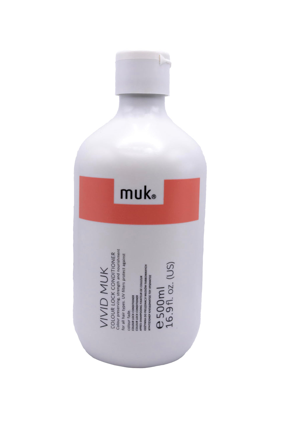 MUK Vivid Colour Lock conditioner 500ml bottle for nourishing detangling