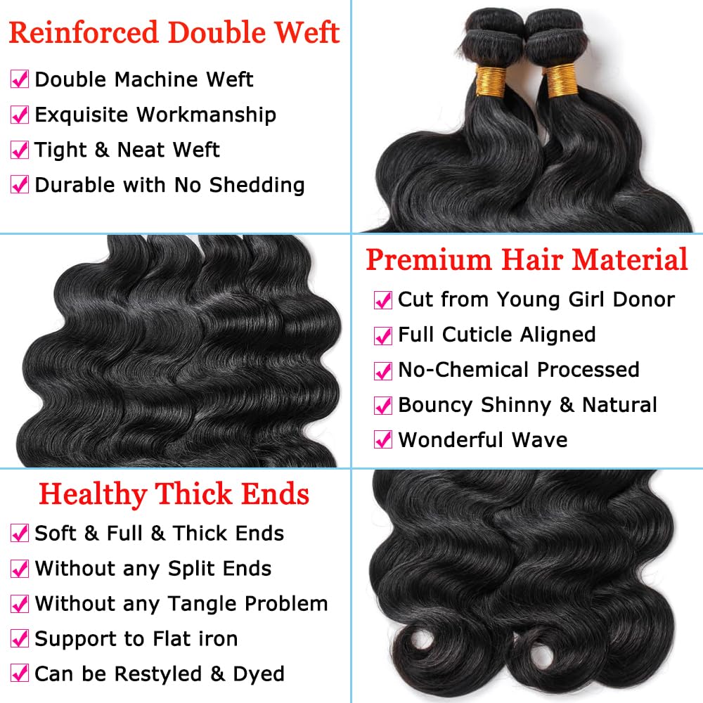 Multino 16A body wave bundle 22 inch for long, voluminous looks