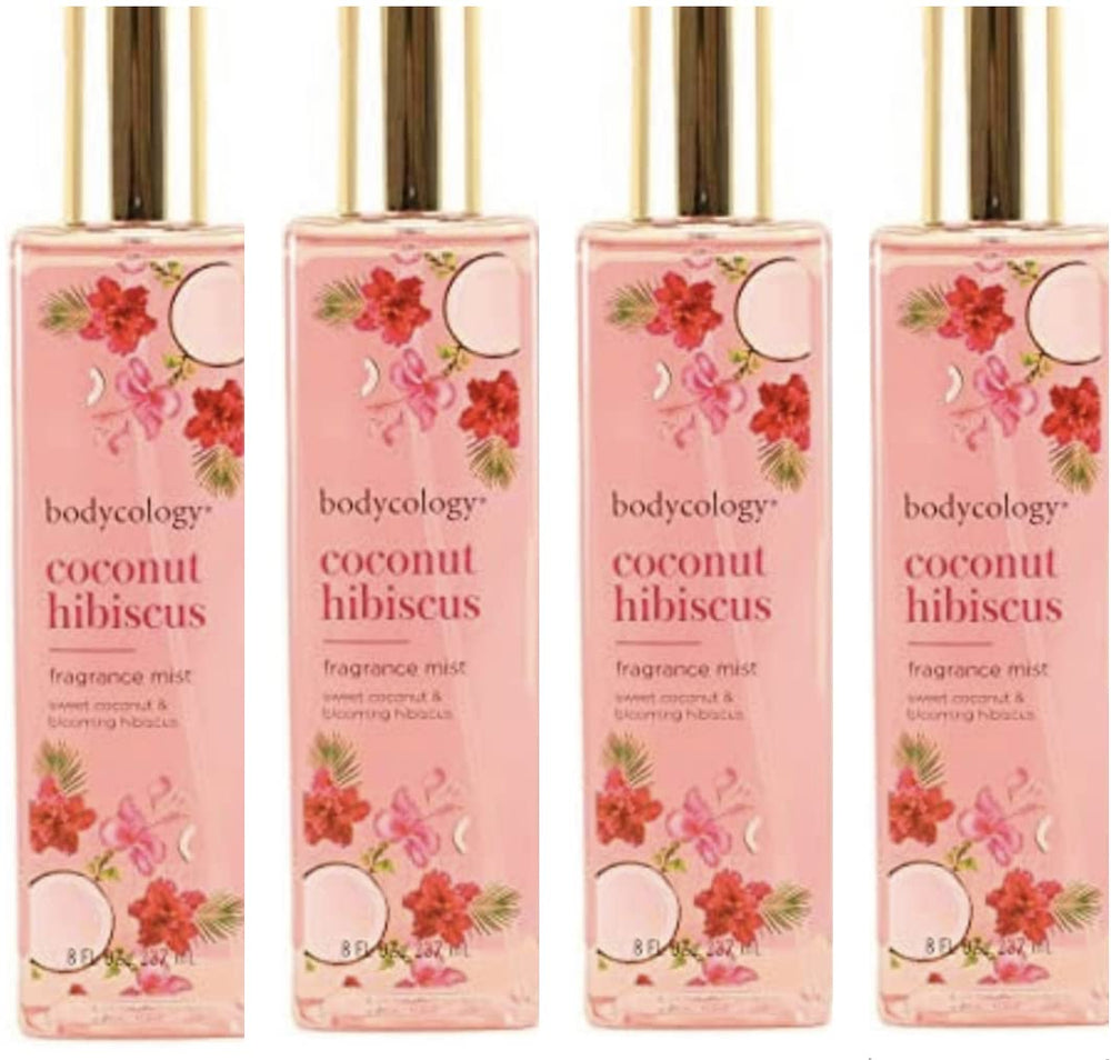 Multipack Coconut Hibiscus Fragrance Mist packshot showing four bottles for convenient use