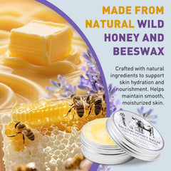 Mulukiss honey lavender balm close-up showing creamy texture for dry skin.