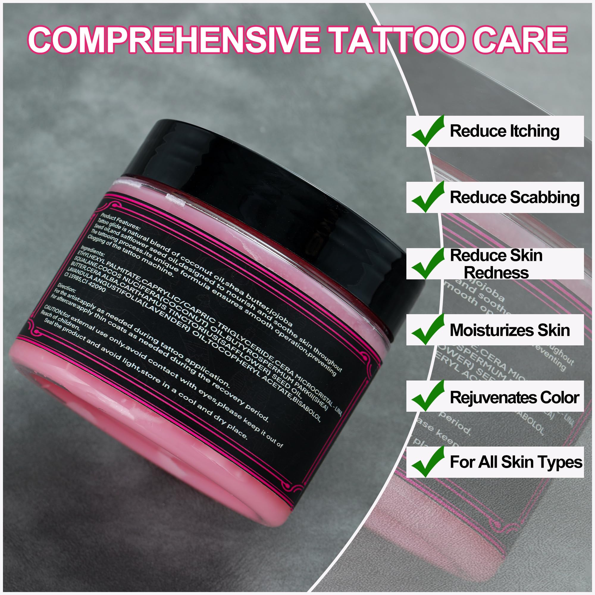 Mummy Tattoo Glide aftercare application supports gentle recovery and hydration.