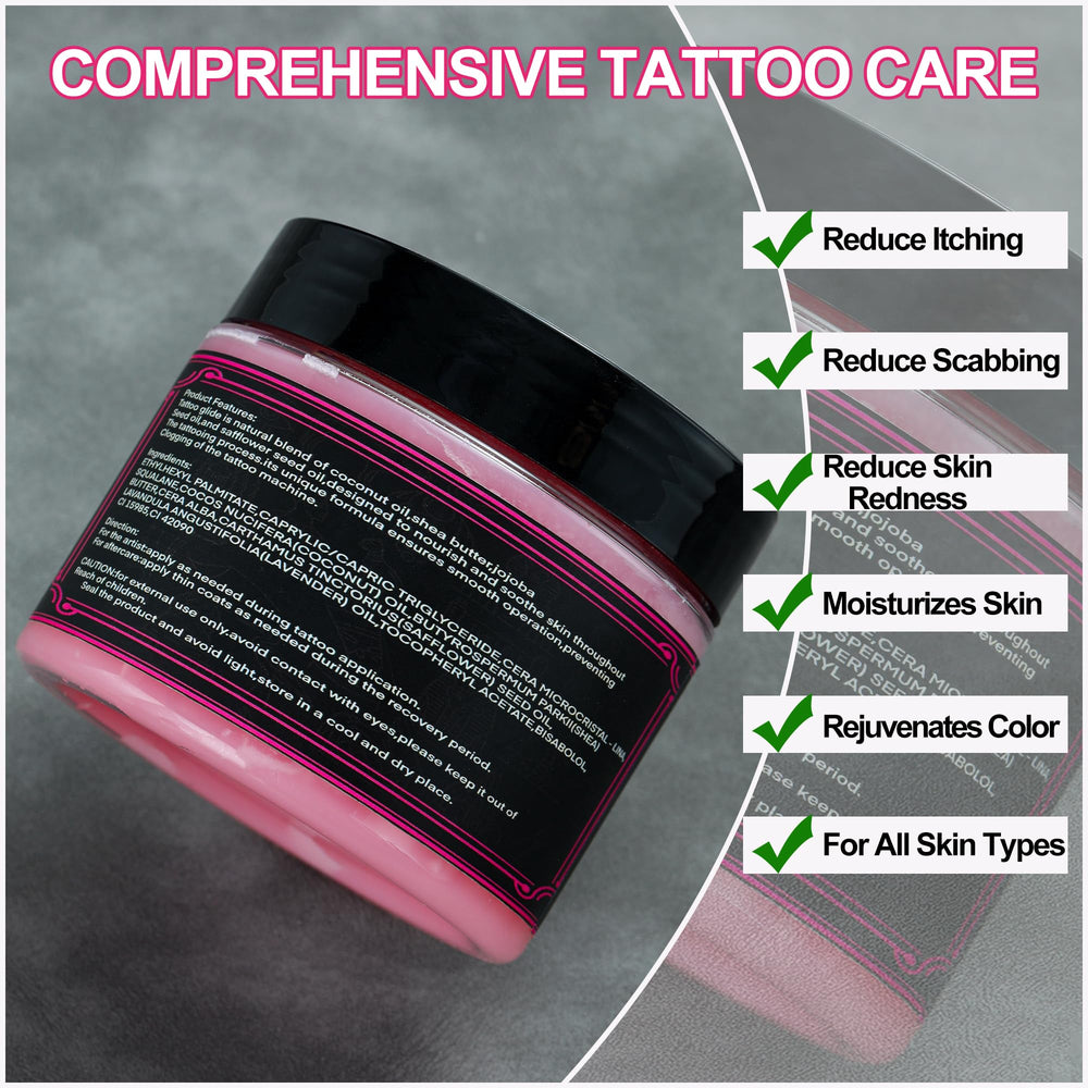 Mummy Tattoo Glide aftercare application supports gentle recovery and hydration.
