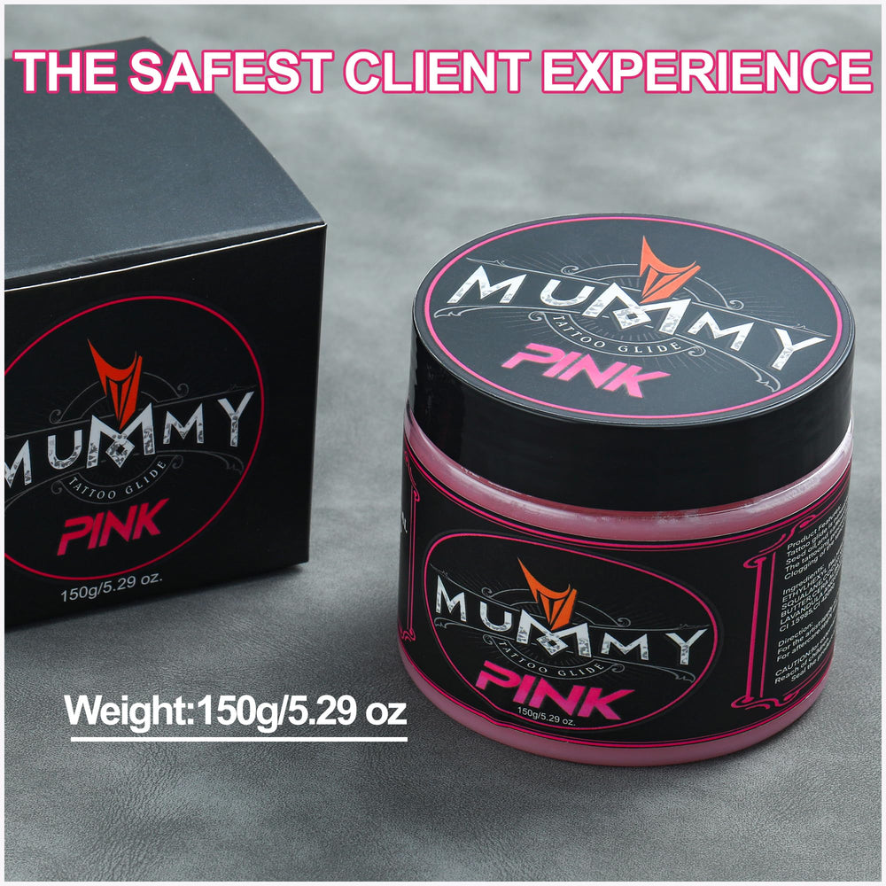 Mummy Tattoo Glide packaging showcases natural ingredients and premium protection.