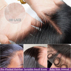 MUNONG pre-plucked straight wig cap detail for quick natural styling.