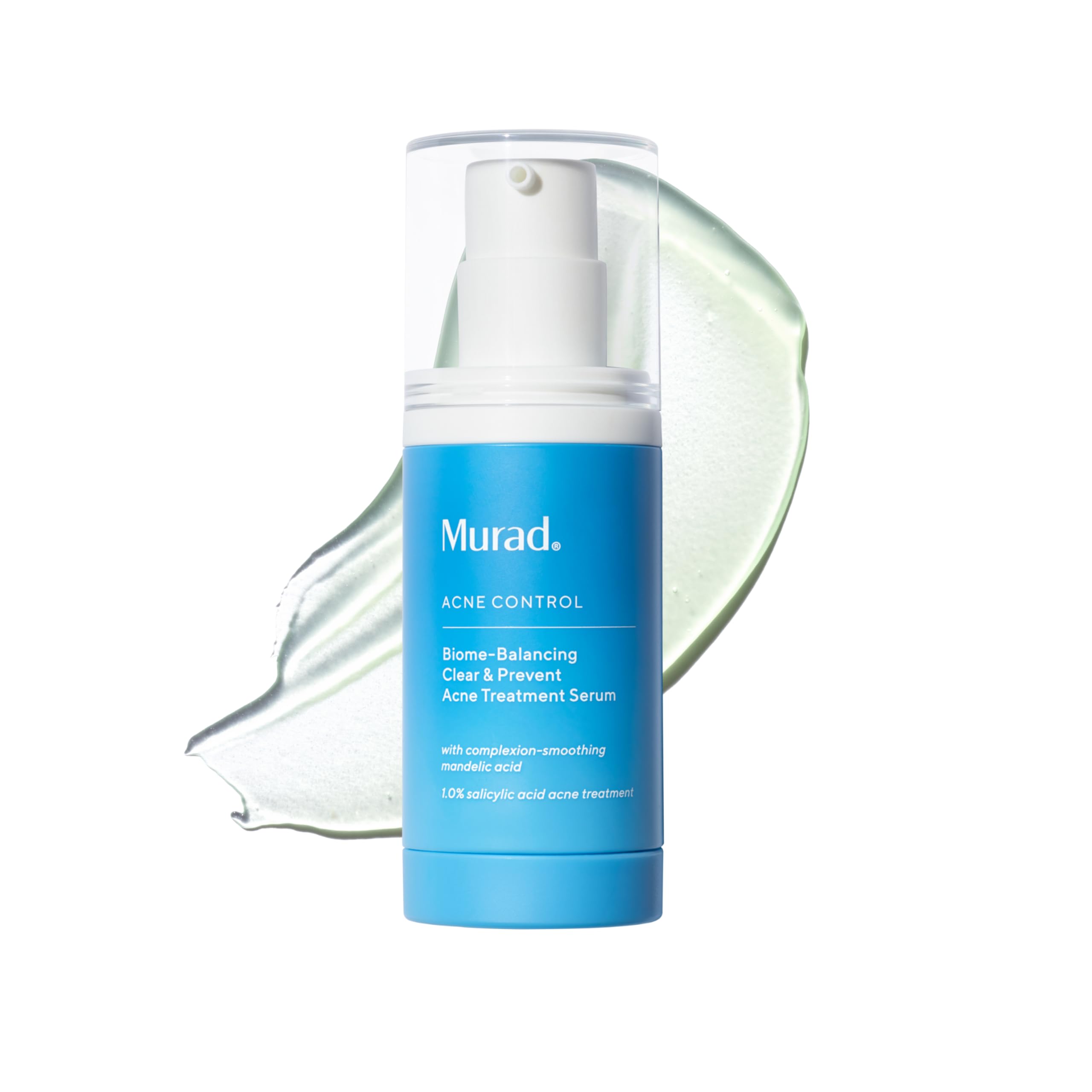 Murad Biome-Balancing Serum bottle with label promoting balanced skin via biome-sensing technology