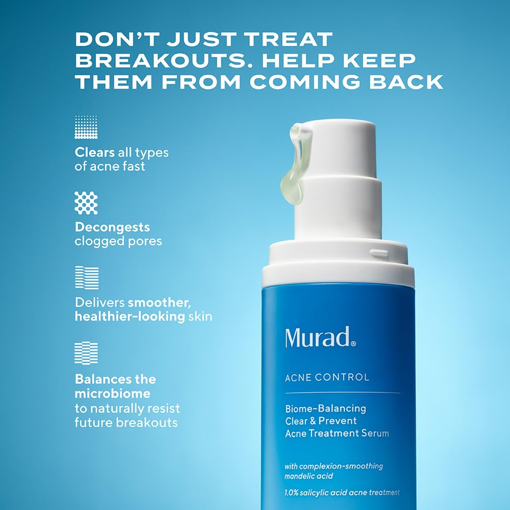 Murad Biome-Balancing Serum on skin demonstrates smooth texture and pore decongestion