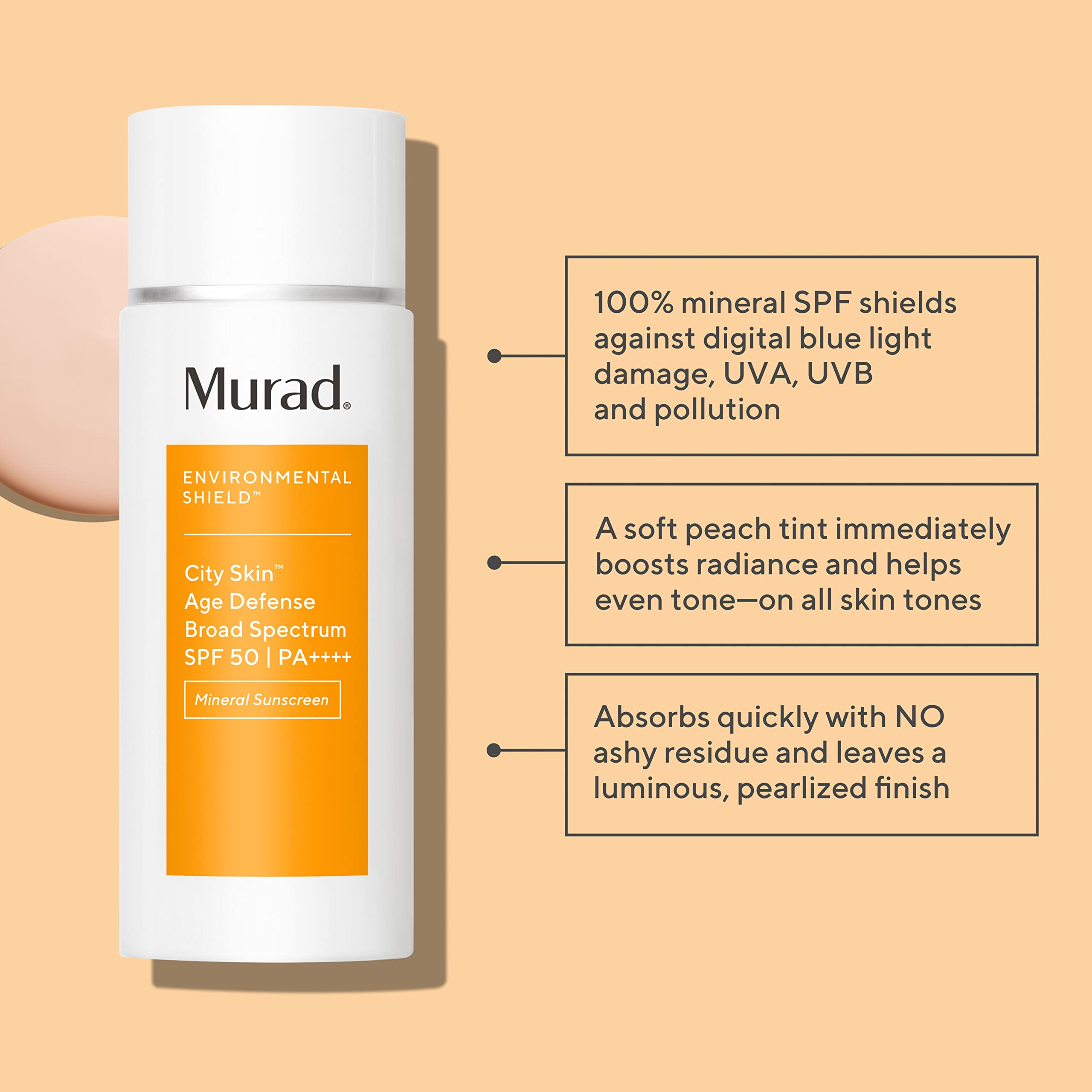 Murad City Skin Age Defense bottle cap view highlights easy application and travel convenience.