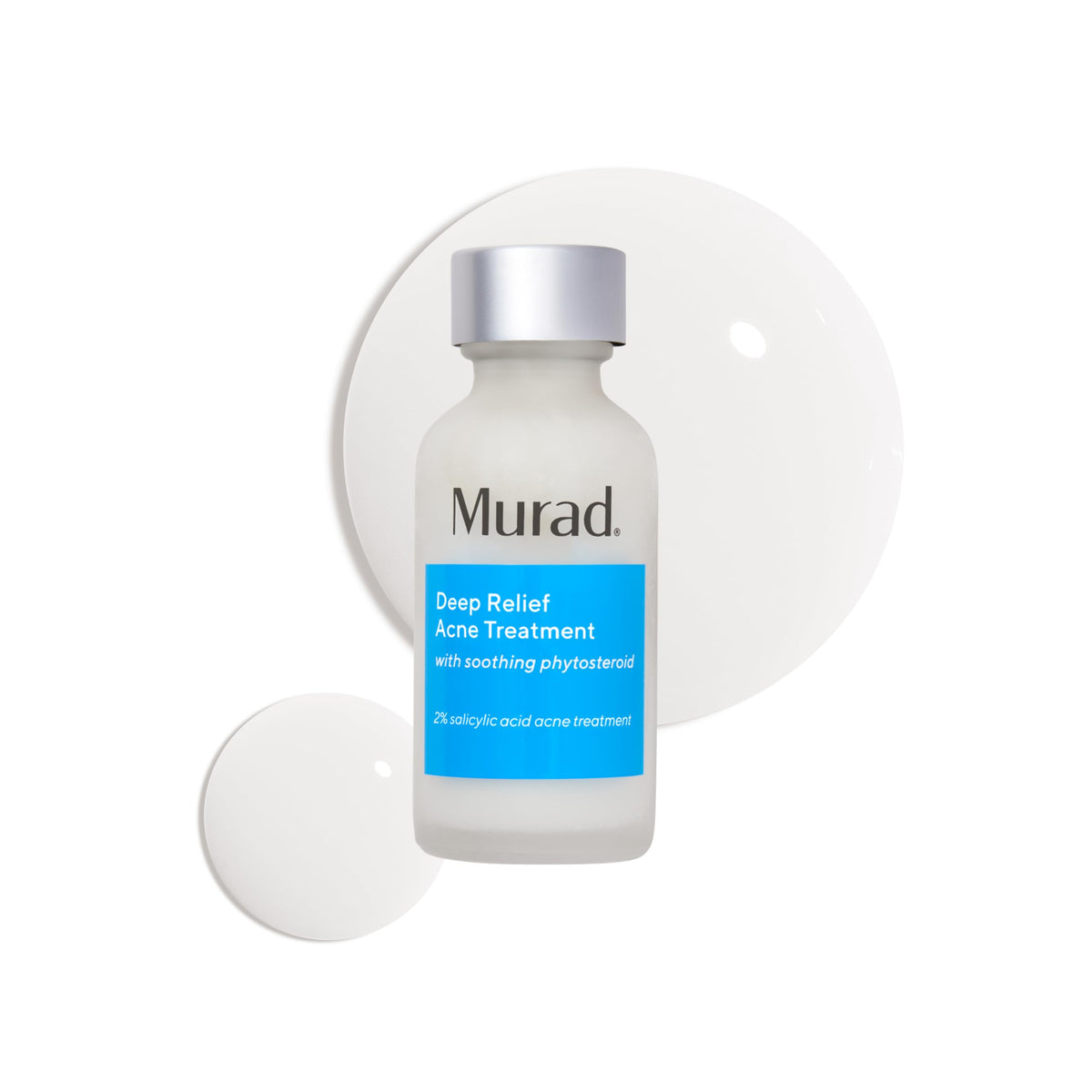 Murad Deep Relief bottle front view signaling targeted acne relief for inflamed skin.