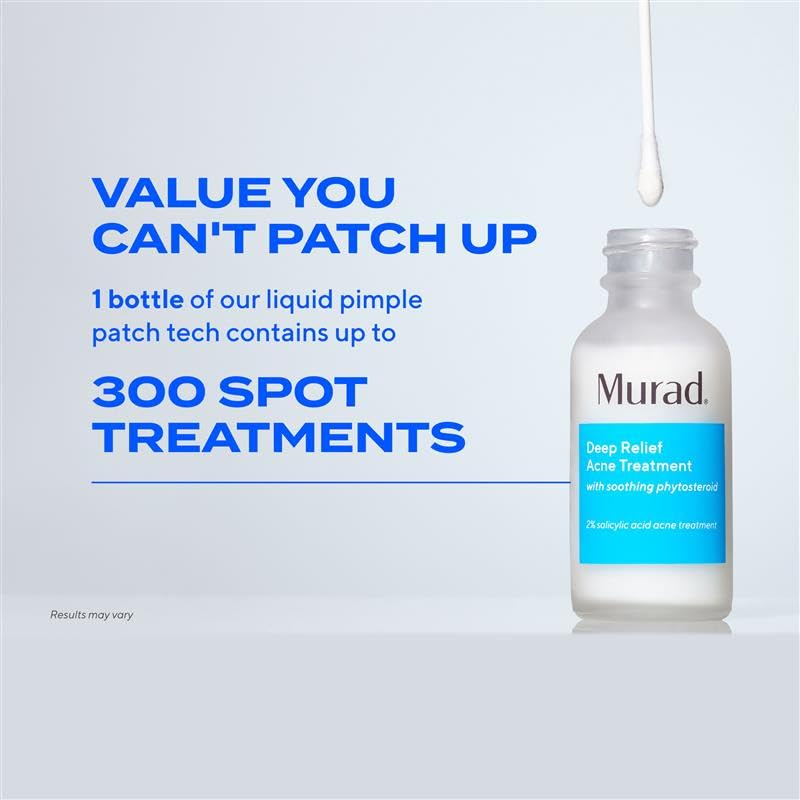 Skin shows an invisible, long-lasting relief layer after application with Murad Deep Relief.