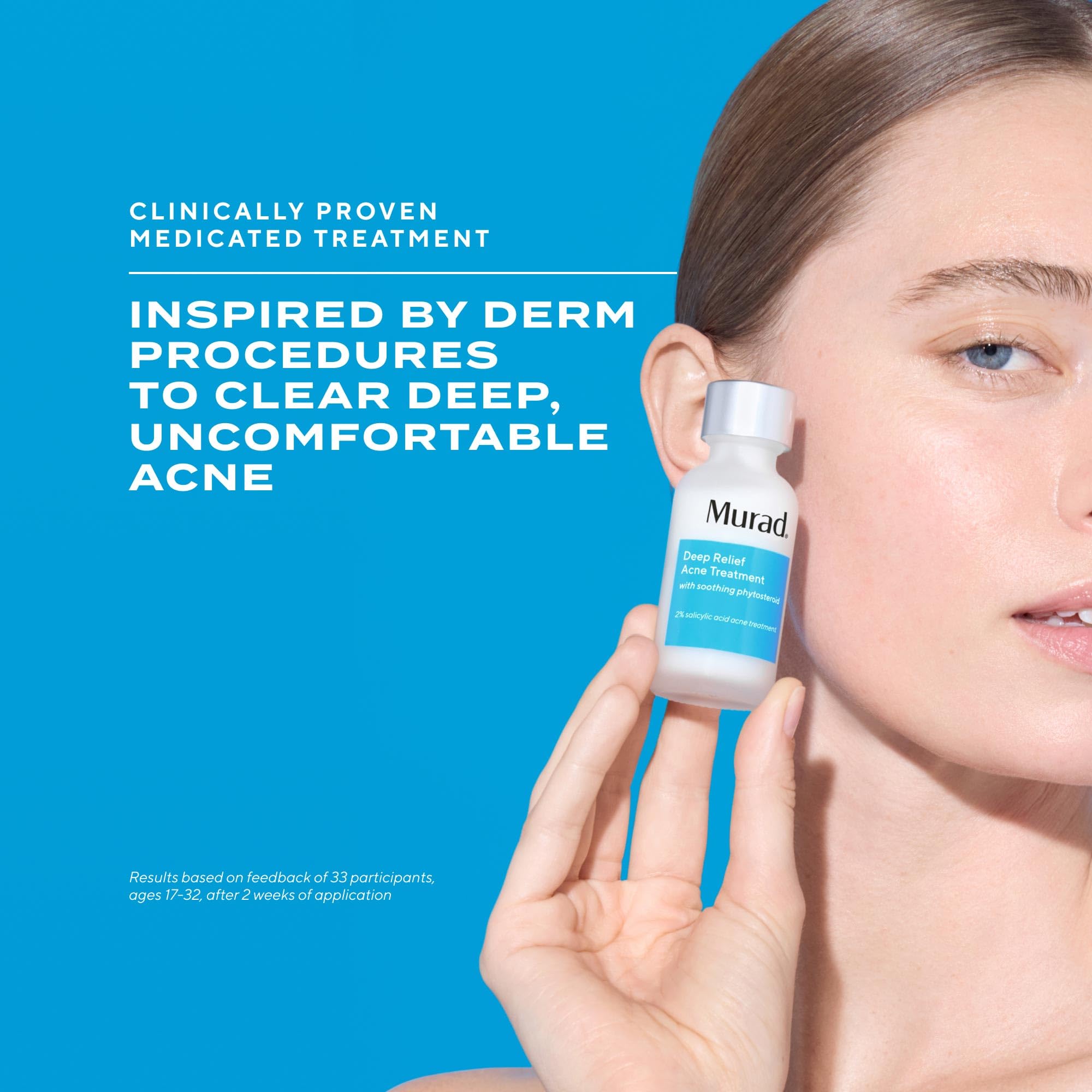 Visible reduction in redness and swelling after use with Murad Deep Relief.