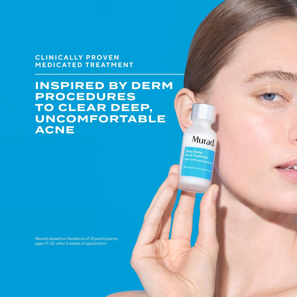 Visible reduction in redness and swelling after use with Murad Deep Relief.