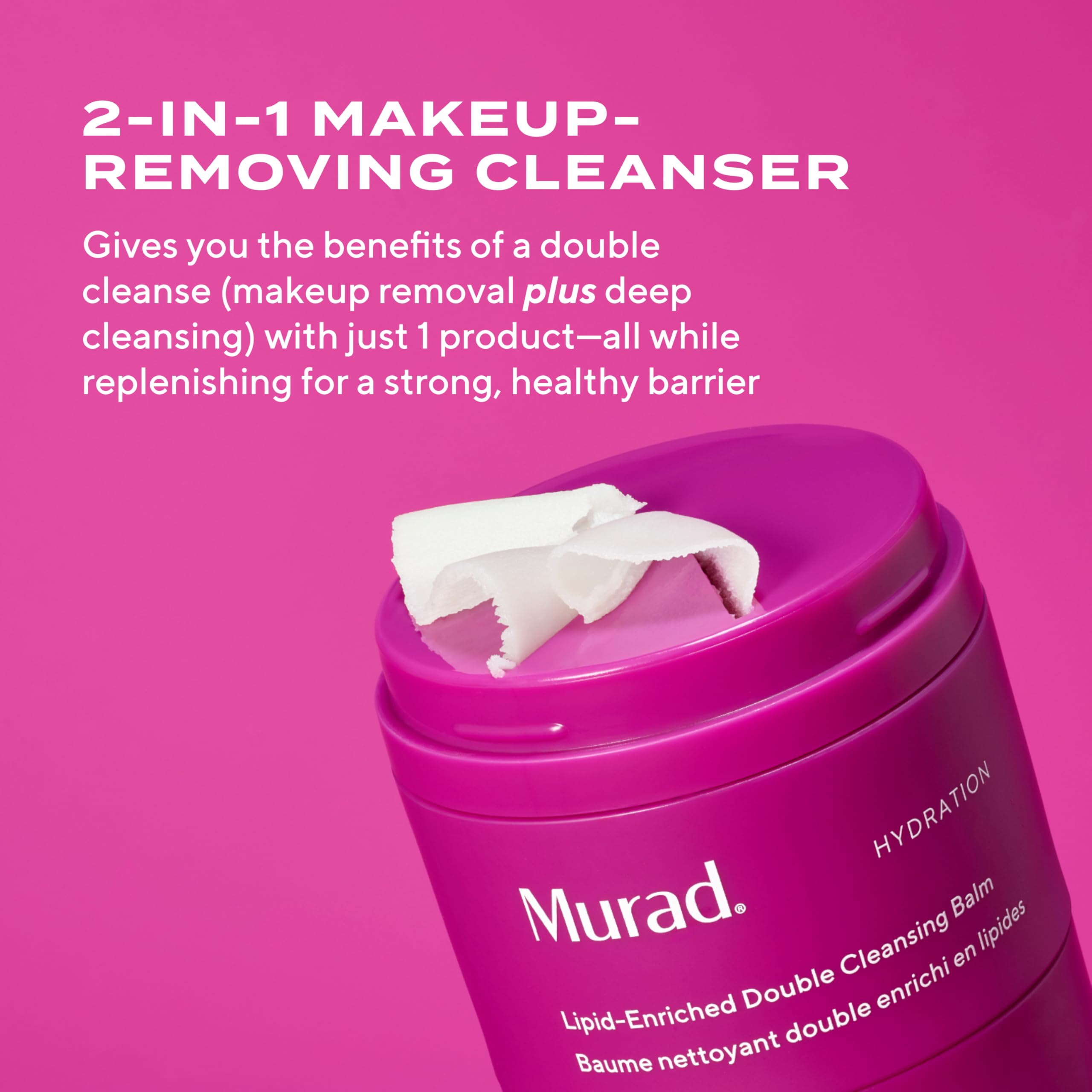 Murad Lipid-Enriched Cleansing Balm twist-up dispenser highlights mess-free design