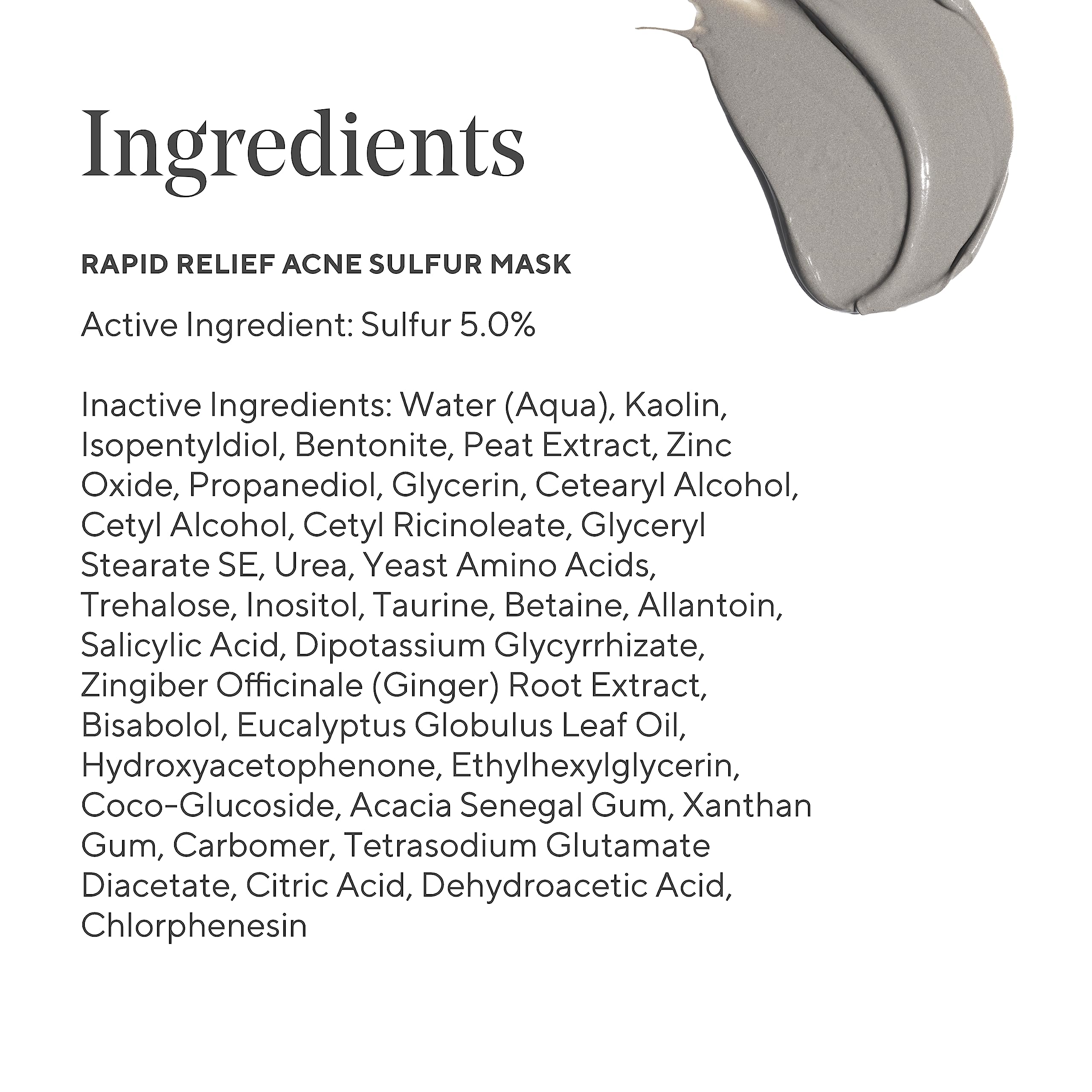 Kaolin clay purification in Murad mask for clear pores.