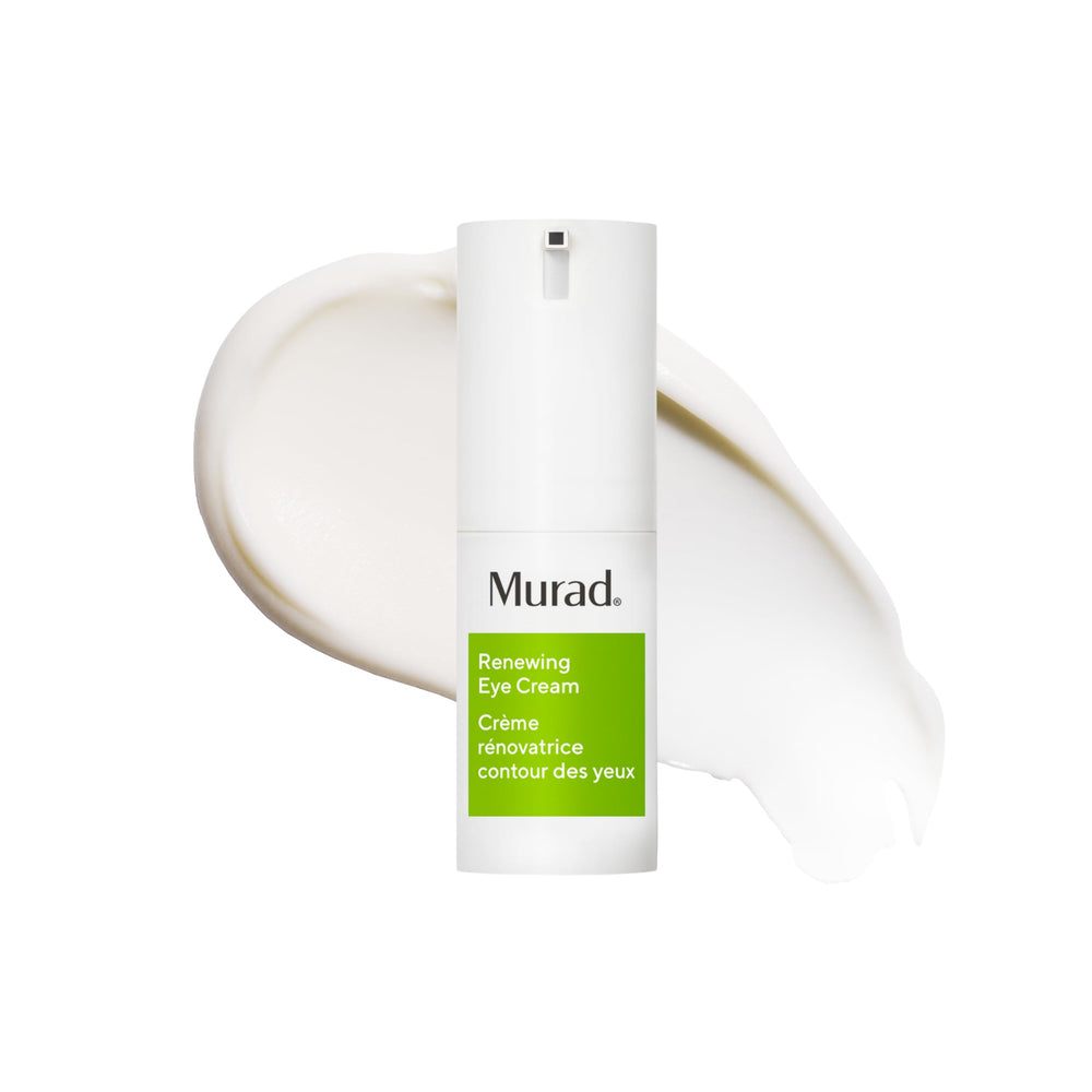 Murad Renewing Eye Cream tube close-up showing nourishing formula for a refreshed eye area