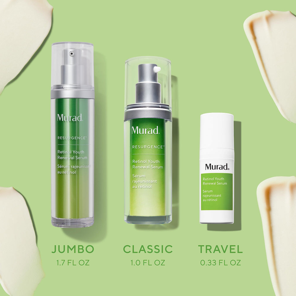 Murad Retinol Youth Renewal Serum dispense pump demonstrates controlled application and mess-free use.