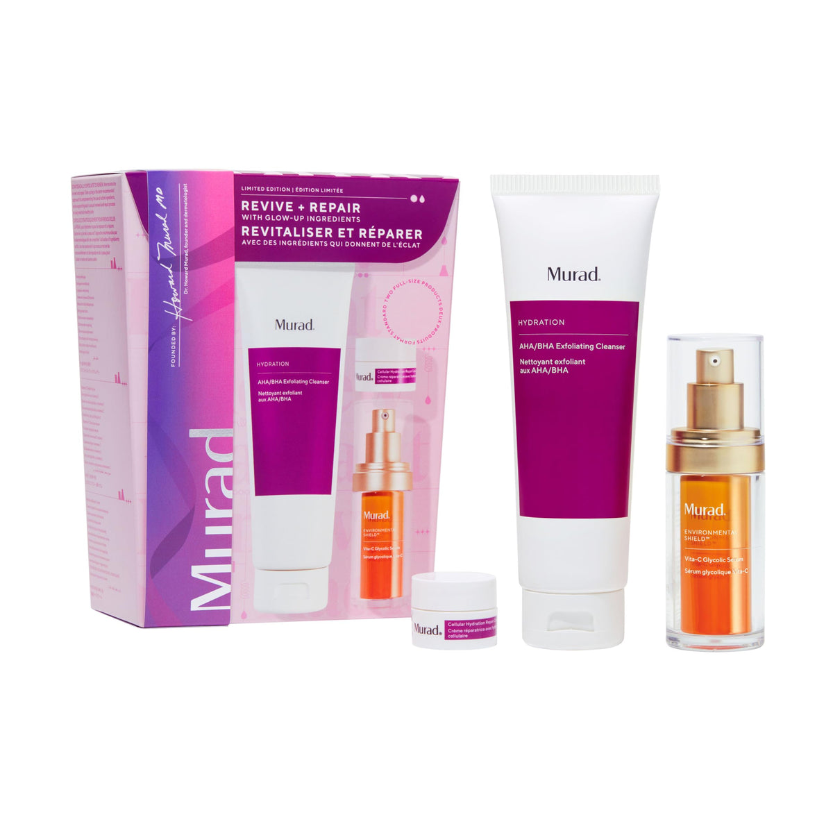 Murad Revive and Repair cleanser bottle for gentle exfoliation and renewed texture