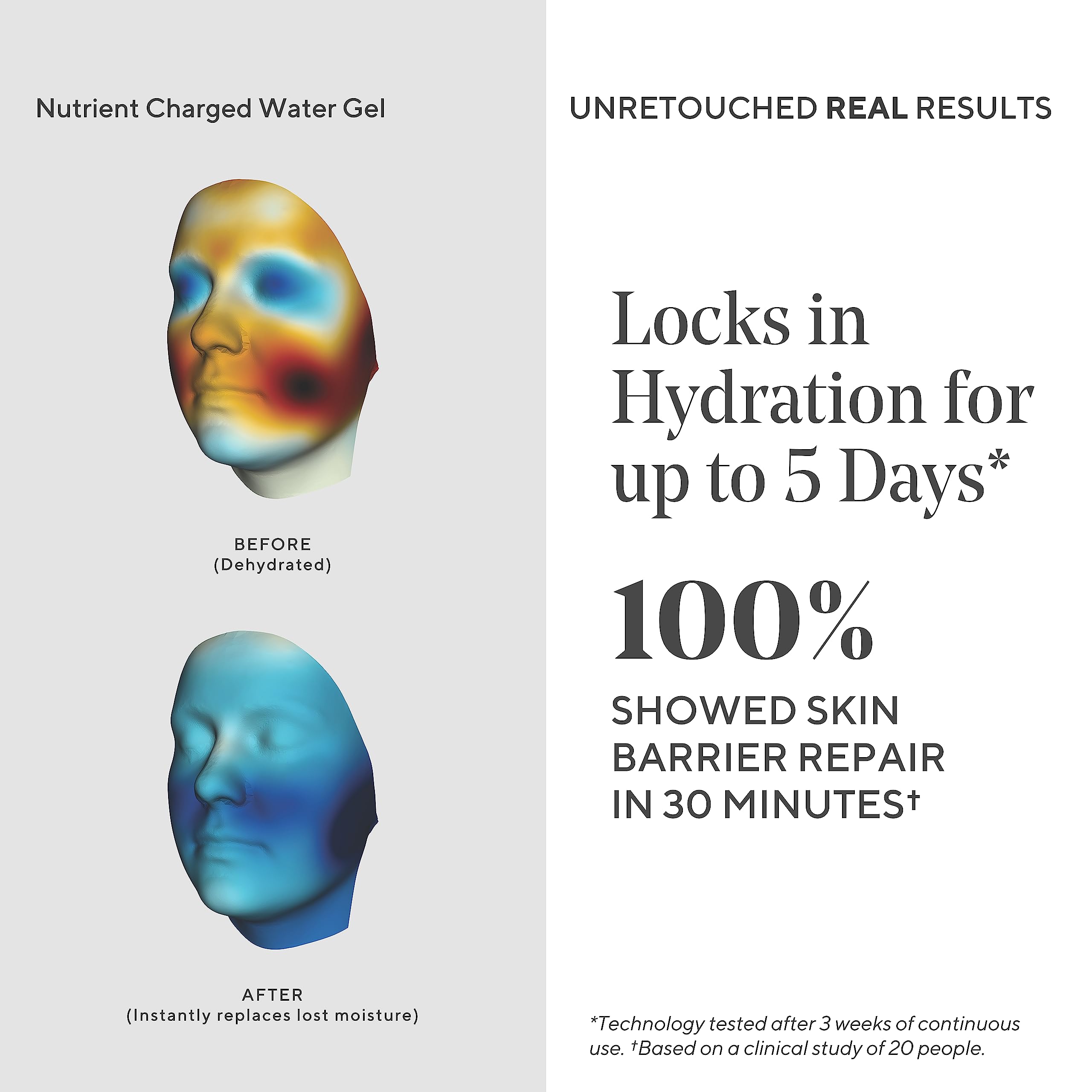 Murad Water Gel swatch illustrates quick-absorbing hydration.