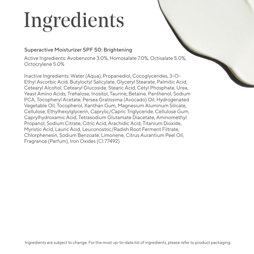 Application shot showing Murad SPF 50 moisturizer being spread evenly on skin.