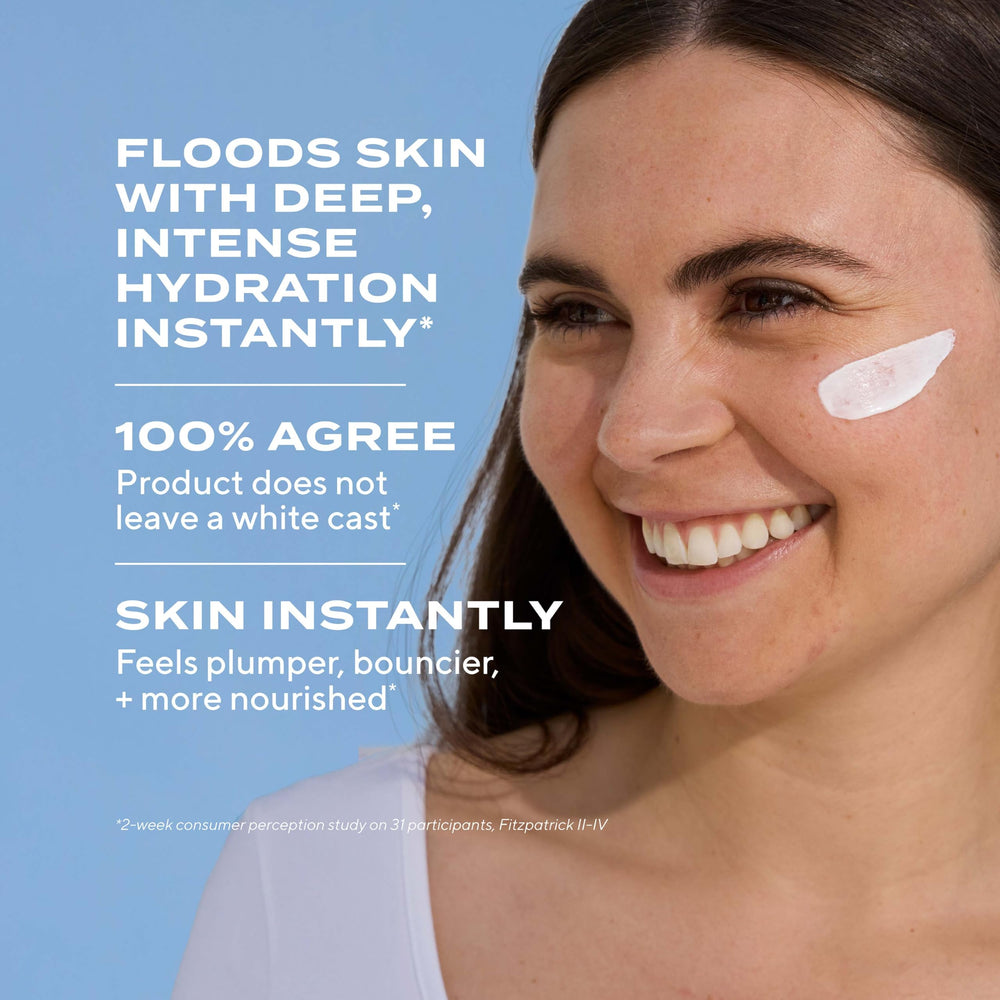 Murad Superactive Hydrating Moisturizer swatch on skin shows instant plumpness.