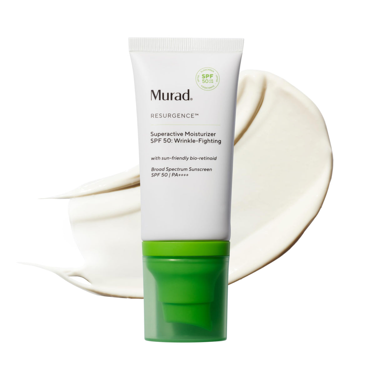 Murad Superactive SPF 50 bottle front view highlighting daily sun protection.