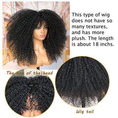 MURAMURA HAIR 18-inch wig with bangs offers secure, adjustable fit.