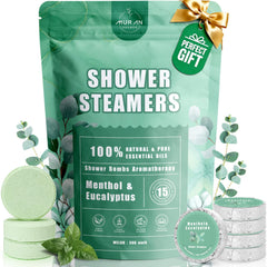 MURAN SHOWER Menthol-Eucalyptus steamers pack diffuses a refreshing aroma in the shower.