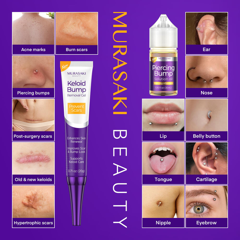 MURASAKI BEAUTY Piercing care set packaging highlighting two-step routine