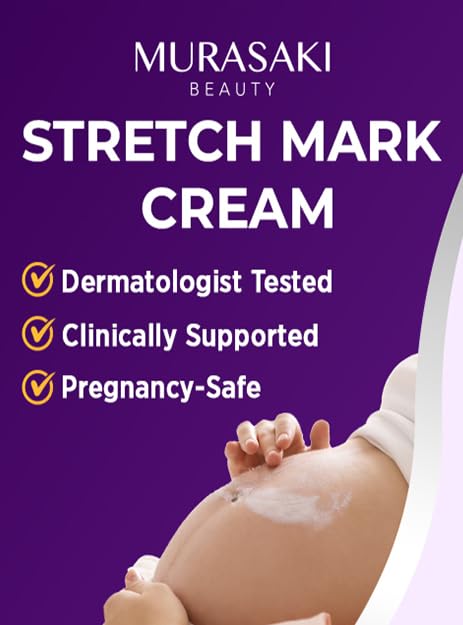 Murasaki Beauty cream applied to abdomen for pregnancy-related skin care