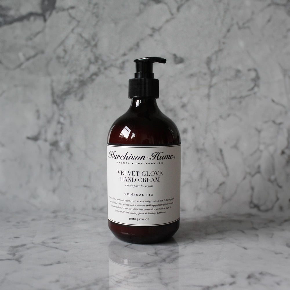 Elegant Velvet Glove packaging design that enhances bathroom decor.