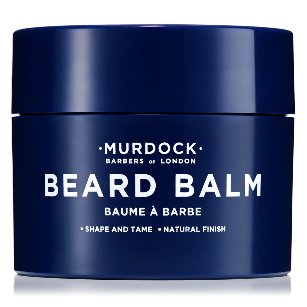 Murdock London beard balm in hand ready for easy daily application and styling.