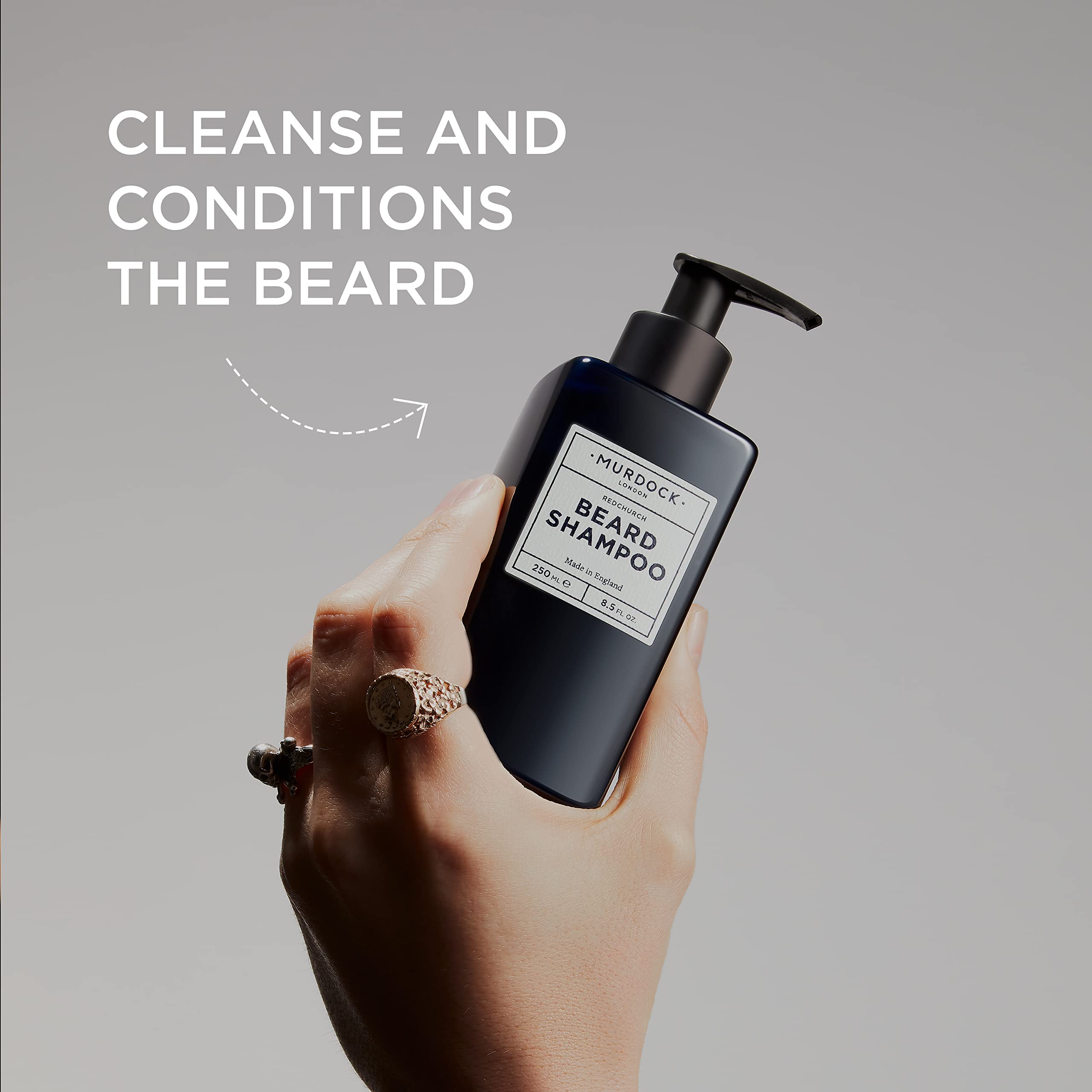 Murdock London beard shampoo lather demonstrating gentle cleansing.