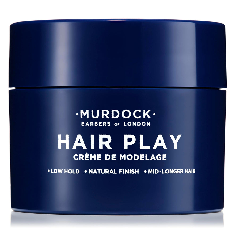 Murdock London Hair Play jar closeup highlights kaolin and provitamin B5 ingredients.