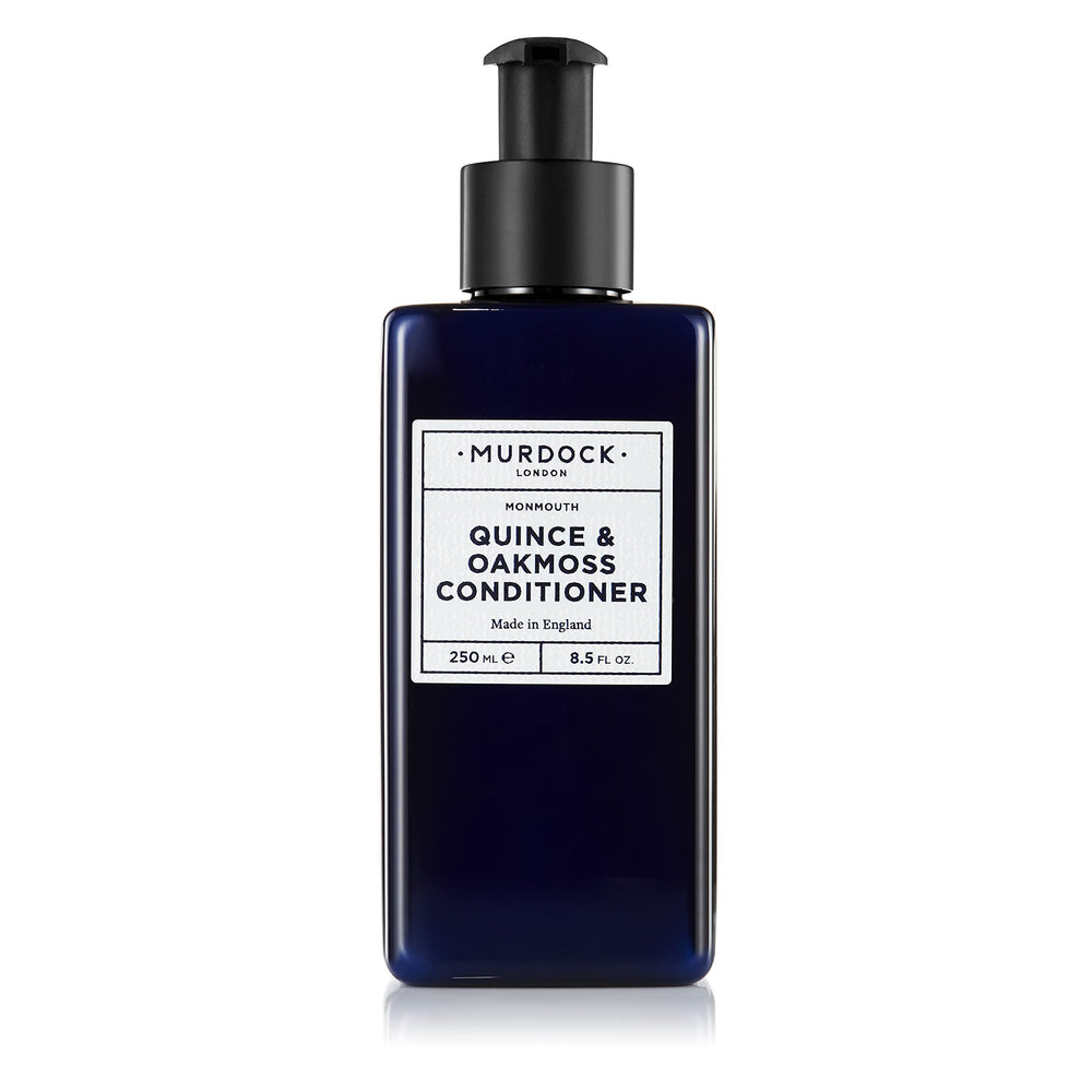Murdock London Quince & Oakmoss conditioner bottle ready to hydrate and strengthen hair.