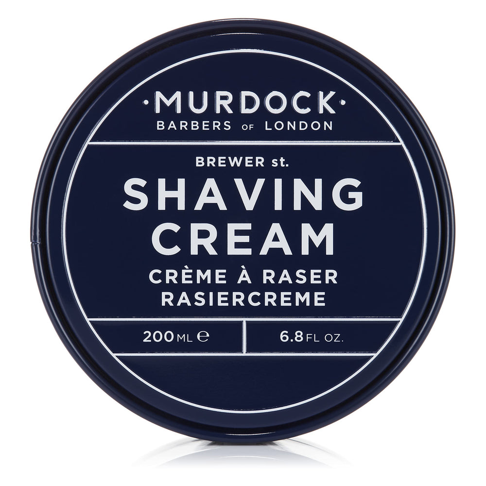 Murdock London shaving cream bottle for a smooth, luxurious shave.