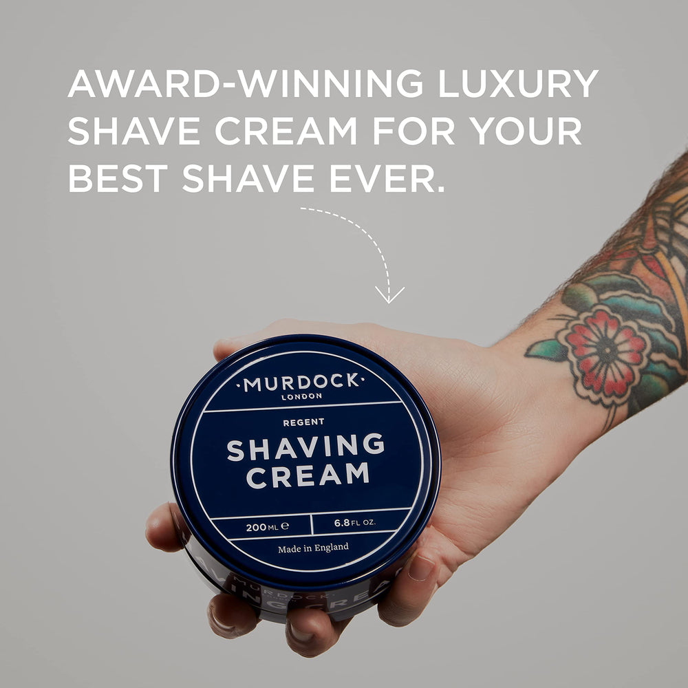 Rich foam from Murdock London shaving cream lather cushions the skin.