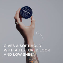 Texture Paste Murdock London : effet mat dans les cheveux, look décontracté.