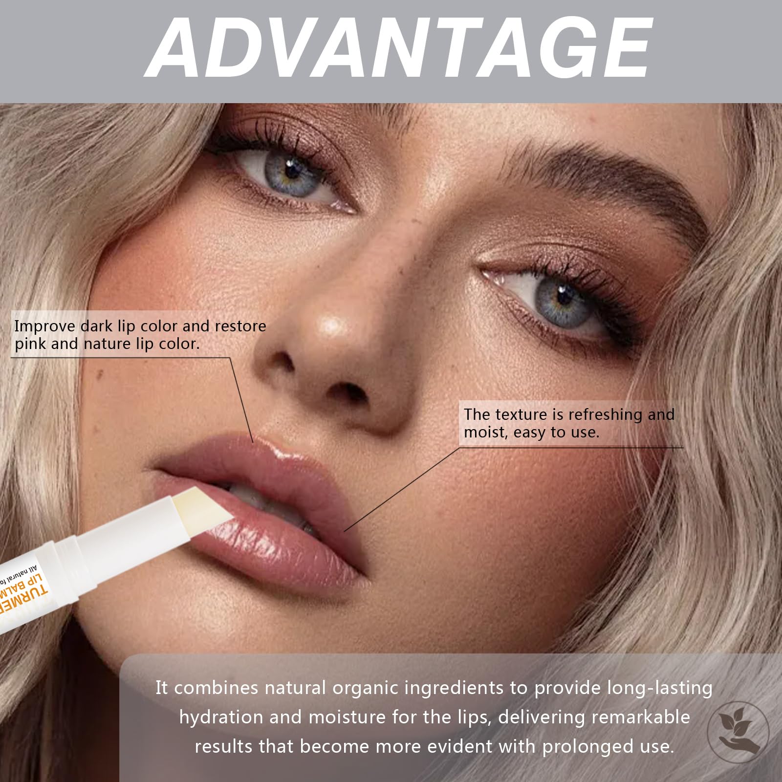 MUREND Turmeric Lip Balm stick for easy application and non greasy feel