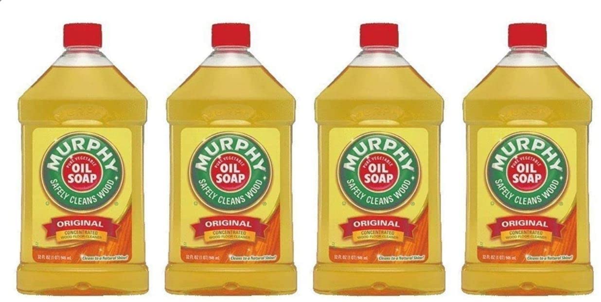Murphy's Oil Soap bottle for wood surfaces, delivering a natural shine.