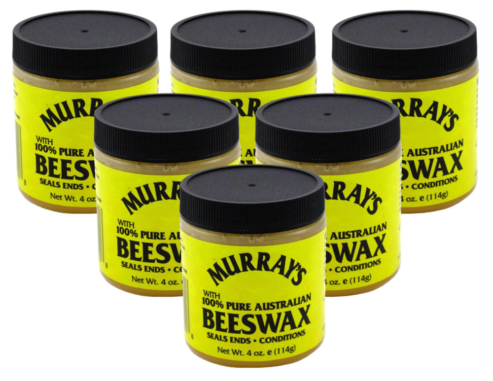 Murray's beeswax for hair style application close-up.