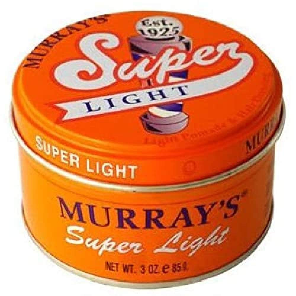 Murray's Light Pomade bottle closeup for quick everyday styling with light hold.