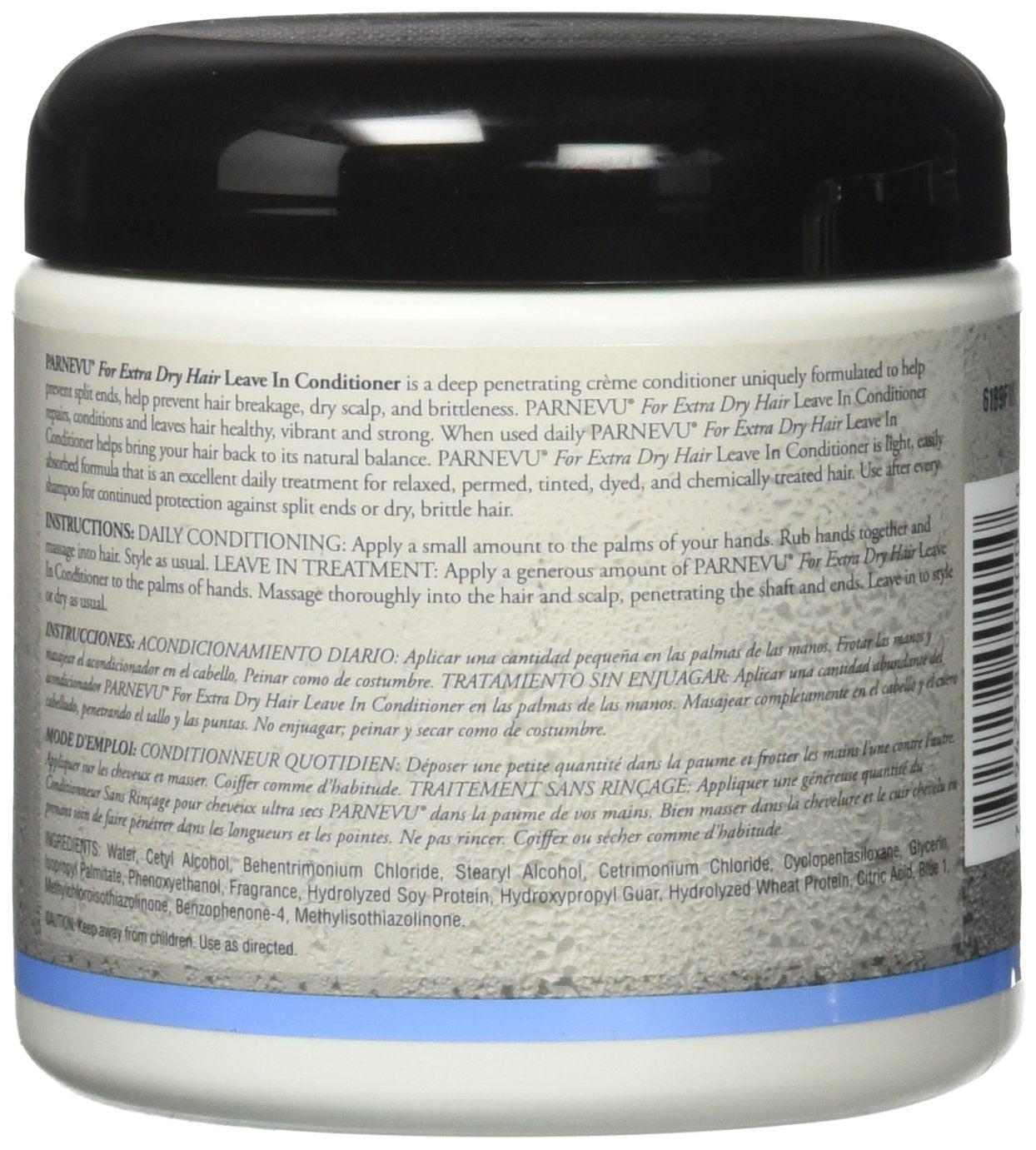 Hands apply Murray's Parnevu leave-in, smoothing dryness and preventing breakage.