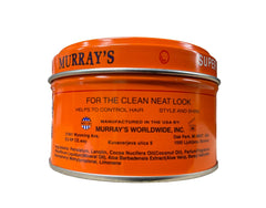 Close-up of Murray's Pomade Super Light jar highlighting lightweight hold and easy application.