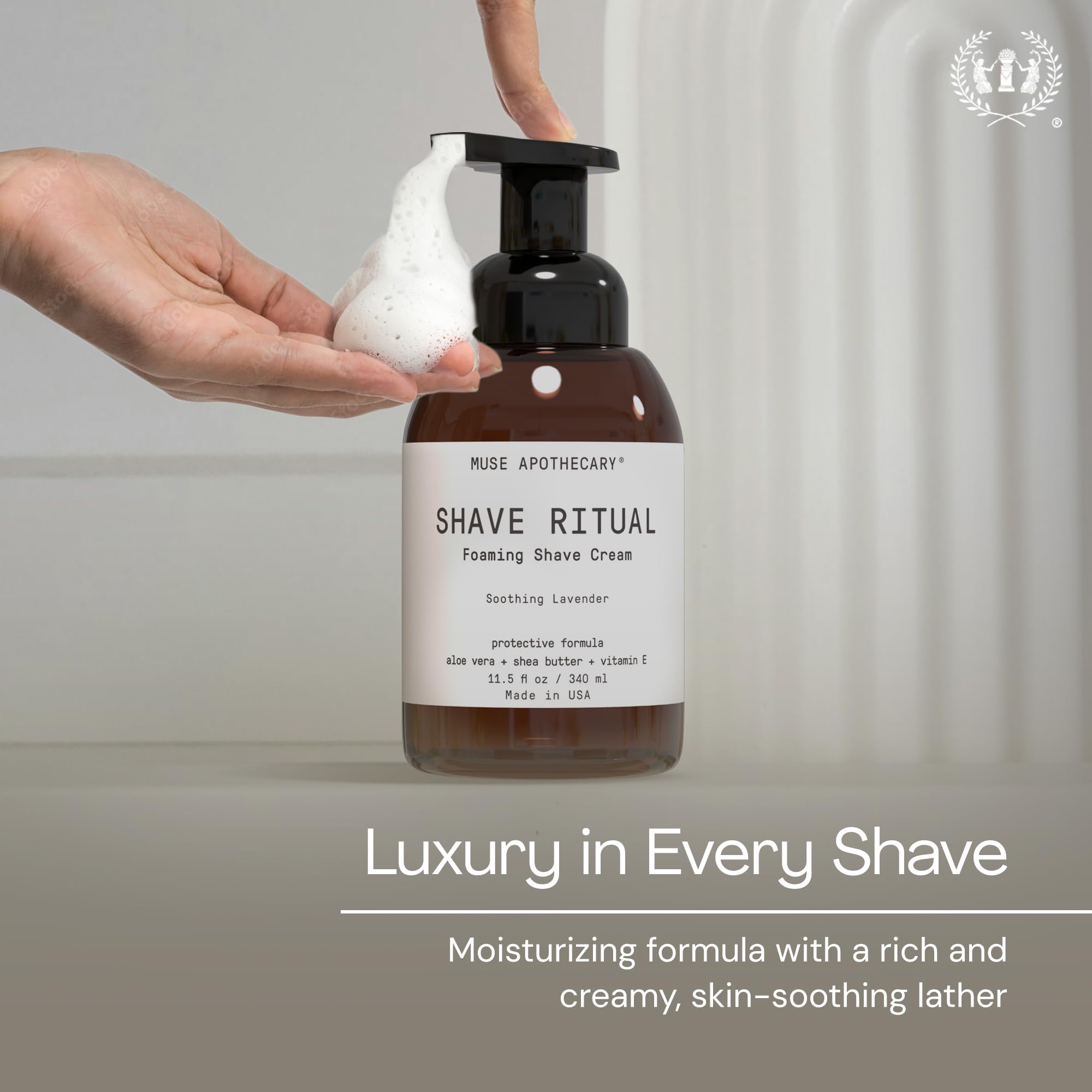 Ingredients of Muse Apothecary foaming shave ritual aloe vera and shea butter nourish skin