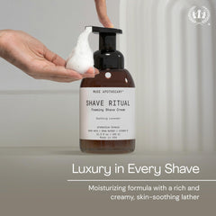 Ingredients of Muse Apothecary foaming shave ritual aloe vera and shea butter nourish skin