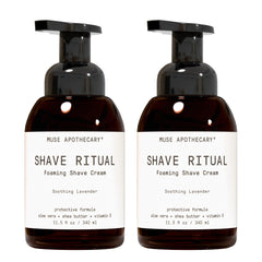 Muse Apothecary foaming shave ritual bottle with hydrating formula for sensitive skin