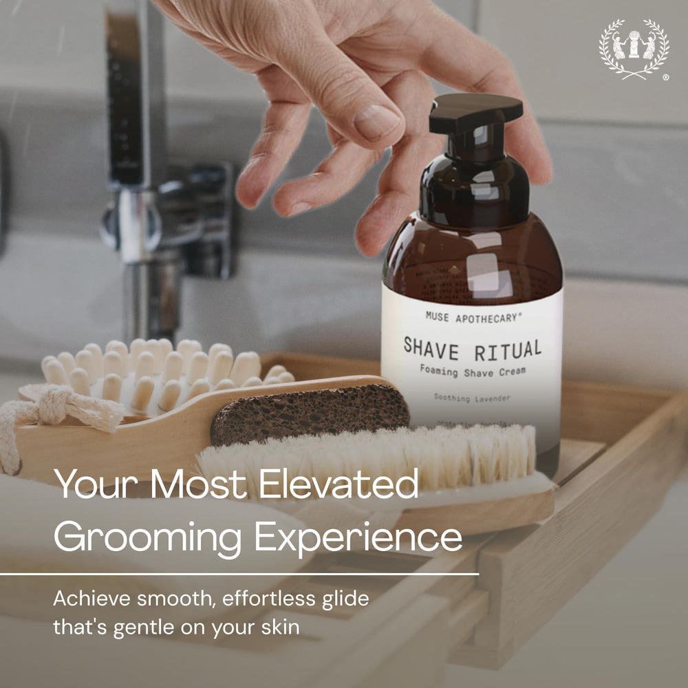 Razor glide with Muse Apothecary foaming shave ritual for a smooth shave